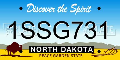 1SSG731 North Dakota License Plate