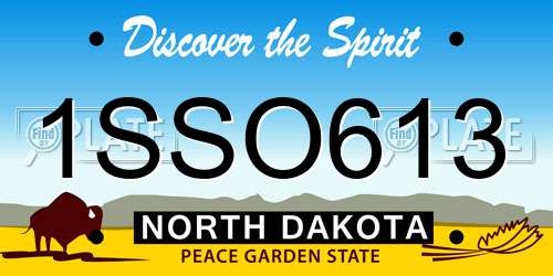 1SSO613 North Dakota License Plate