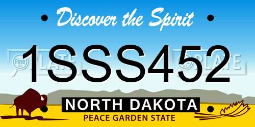 1SSS452 North Dakota License Plate