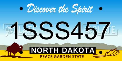 1SSS457 North Dakota License Plate