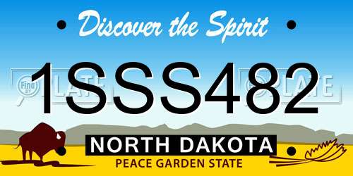 1SSS482 North Dakota License Plate