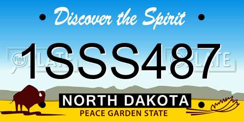 1SSS487 North Dakota License Plate