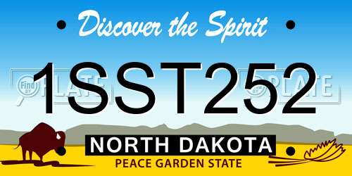 1SST252 North Dakota License Plate