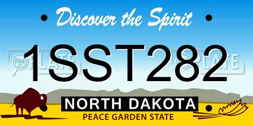 1SST282 North Dakota License Plate