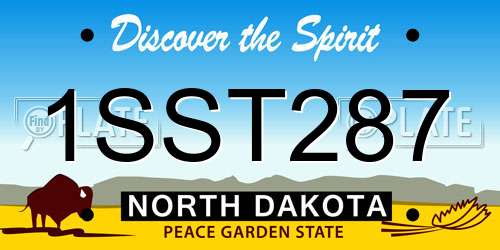 1SST287 North Dakota License Plate