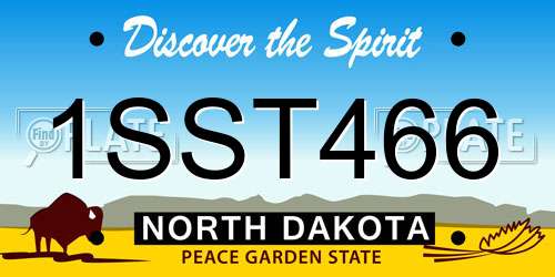 1SST466 North Dakota License Plate