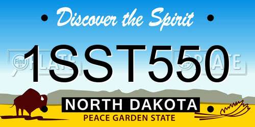 1SST550 North Dakota License Plate