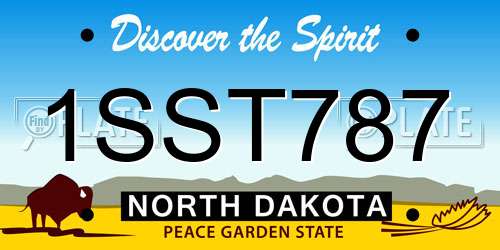 1SST787 North Dakota License Plate