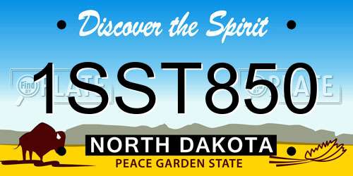 1SST850 North Dakota License Plate