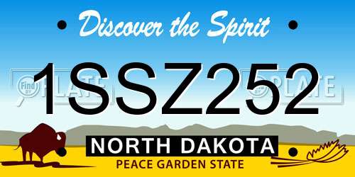 1SSZ252 North Dakota License Plate