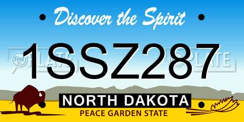 1SSZ287 North Dakota License Plate