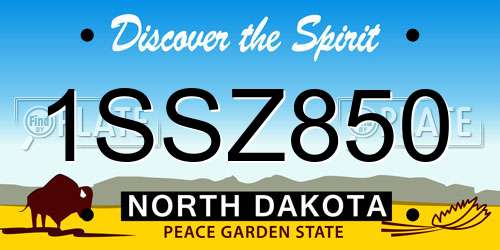1SSZ850 North Dakota License Plate