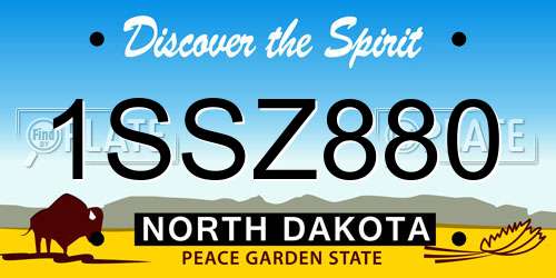 1SSZ880 North Dakota License Plate
