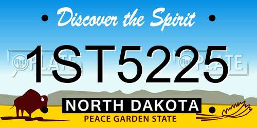 1ST5225 North Dakota License Plate