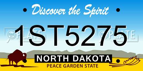 1ST5275 North Dakota License Plate