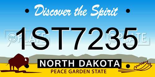 1ST7235 North Dakota License Plate