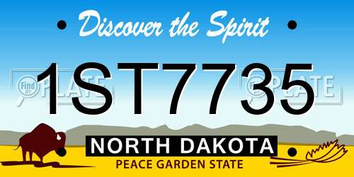 1ST7735 North Dakota License Plate