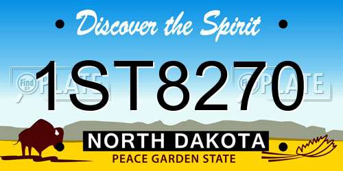 1ST8270 North Dakota License Plate