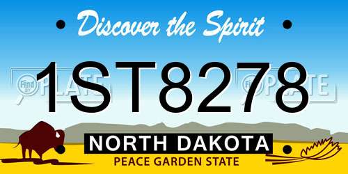 1ST8278 North Dakota License Plate