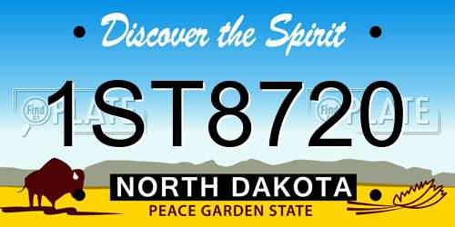 1ST8720 North Dakota License Plate