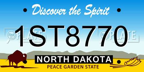 1ST8770 North Dakota License Plate