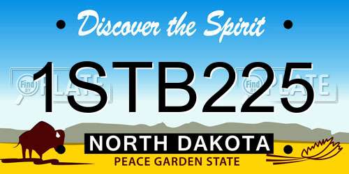 1STB225 North Dakota License Plate