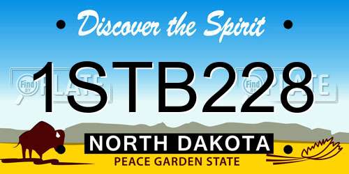 1STB228 North Dakota License Plate