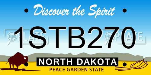 1STB270 North Dakota License Plate
