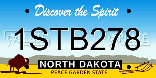 1STB278 North Dakota License Plate