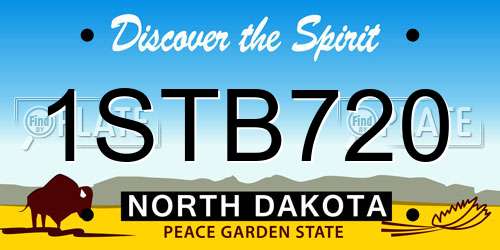 1STB720 North Dakota License Plate