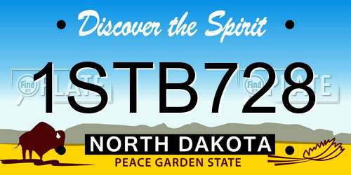 1STB728 North Dakota License Plate