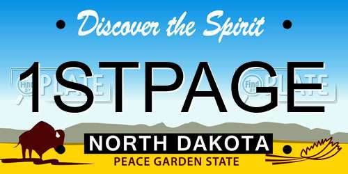 1STPAGE North Dakota License Plate