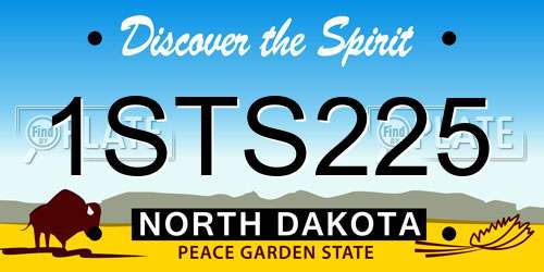 1STS225 North Dakota License Plate