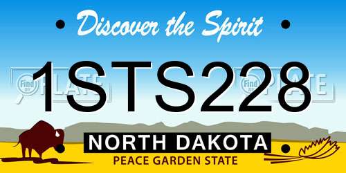 1STS228 North Dakota License Plate