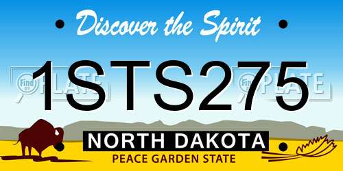1STS275 North Dakota License Plate