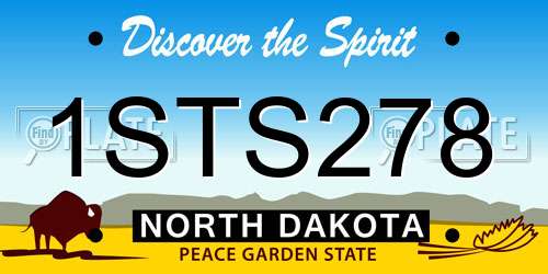 1STS278 North Dakota License Plate