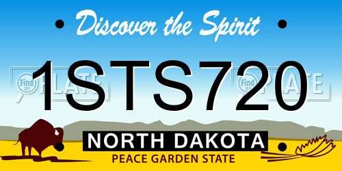 1STS720 North Dakota License Plate