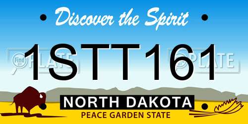 1STT161 North Dakota License Plate