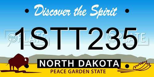 1STT235 North Dakota License Plate