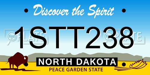 1STT238 North Dakota License Plate