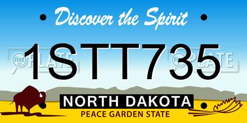 1STT735 North Dakota License Plate