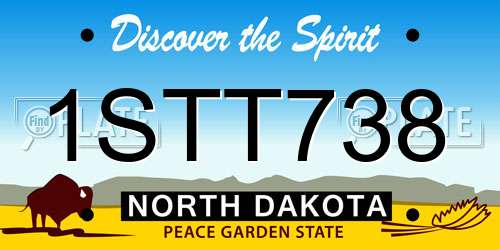 1STT738 North Dakota License Plate
