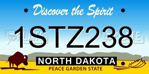 1STZ238 North Dakota License Plate