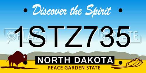1STZ735 North Dakota License Plate