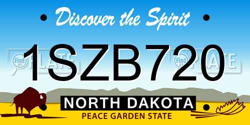 1SZB720 North Dakota License Plate
