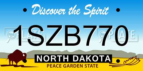 1SZB770 North Dakota License Plate