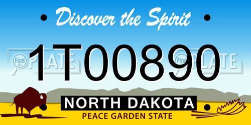 1T00890 North Dakota License Plate