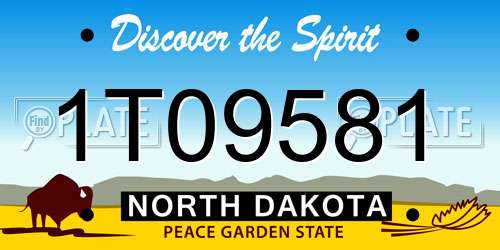 1T09581 North Dakota License Plate