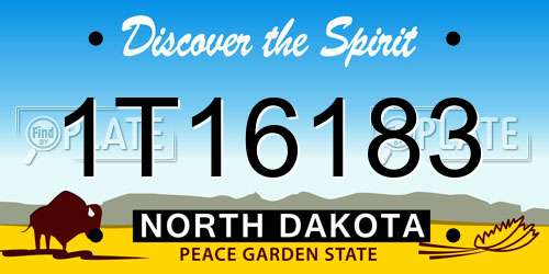 1T16183 North Dakota License Plate