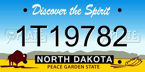 1T19782 North Dakota License Plate